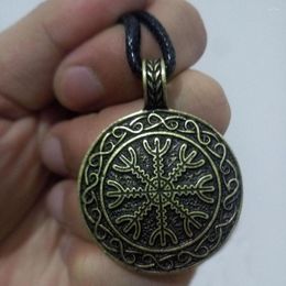 Pendentif Colliers 1pc Drop Viking Bijoux Hommes Collier Vieux Norse Helm Of Awe AEGISHJALMUR Symbole Scandinave Rune