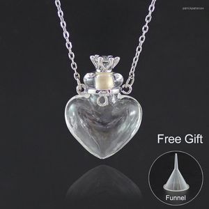 Collares pendientes 1PC Corazón de cristal Vial Collar de cremación Ceniza Titular de la caja Recuerdo Joyería conmemorativa Urna para