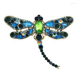 Pendentif Colliers 1PC Grand magnifique cristal de couleur mixte libellule collier d'insecte broches broche mode robe manteau accessoires mignon dro otecr