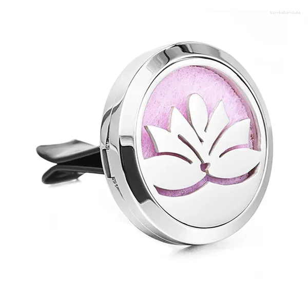 Collares colgantes 1pc Lotus Acero inoxidable Aceite esencial Clip Difusor para joyería Fit 23mm Pads