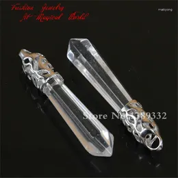 Hanger Kettingen 1Pc Natuurlijke Helder Kristal Quartz Lange Wand Slinger Krachtige Healing Point Chakra Reiki 60mmX10mm