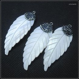 Collares pendientes 1 pieza Colgantes de concha natural Hojas de nácar Forma de pluma Cuentas blancas Más opciones