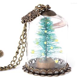 Pendentif colliers 1 pc collier arbre de noël à la main lumineux plante décor clavicule bijoux accessoires fête habiller