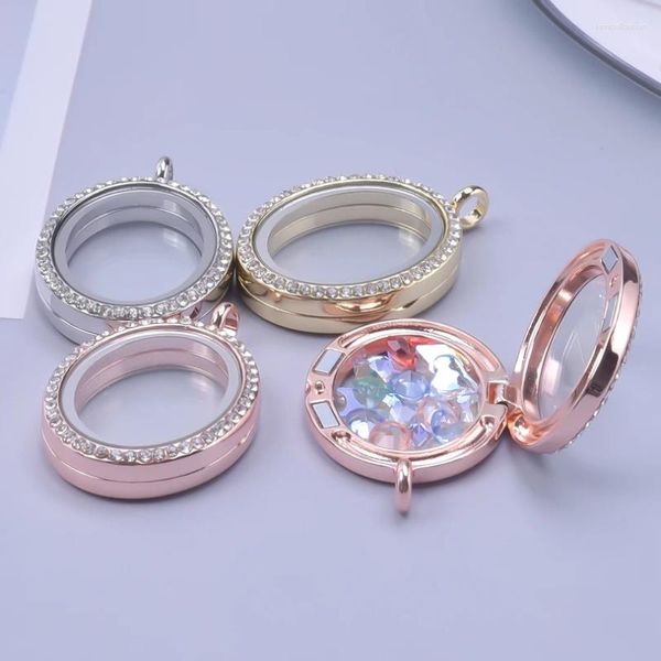 Collares colgantes 1pc Oval Memoria flotante Relicario Locket para Living Medaillon Charms Mujeres Joyería Fabricación