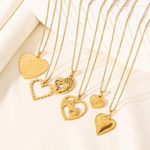 Pendentif Colliers 1pc personnalisé mode or couleur coeur collier pour femmes en acier inoxydable fille et cheval bijoux cadeaux