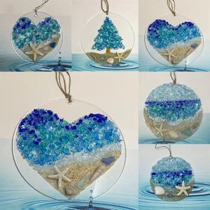 Pendentif Colliers 1PC Verre de mer Sun Catcher Océan Crashing Wave Beach Couple Memorial Artisanat Collier Bijoux