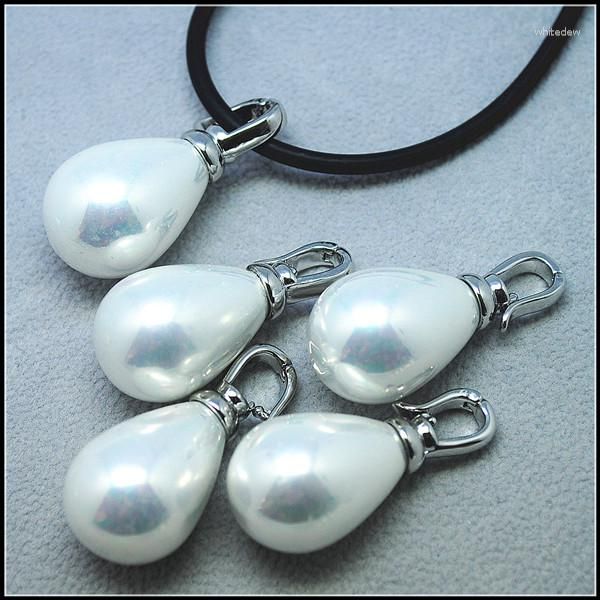 Pendentif Colliers 1PC Shell Pendentifs Blanc Couleurs Synthétique Nacre Perles Vente DIY Artisanat Accessoires