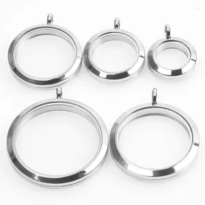 Pendentif Colliers 1pc en acier inoxydable rond en verre médaillon mémoire image médaillon pour vivre Relicario chaîne collier bijoux accessoires