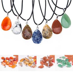 Hangende kettingen 1 pc waterdruppel echte kristallen 20x6mm energie natuurlijke r steen voor ketting hangers agaat edelsteen minerale sieraden maken ns04 y23