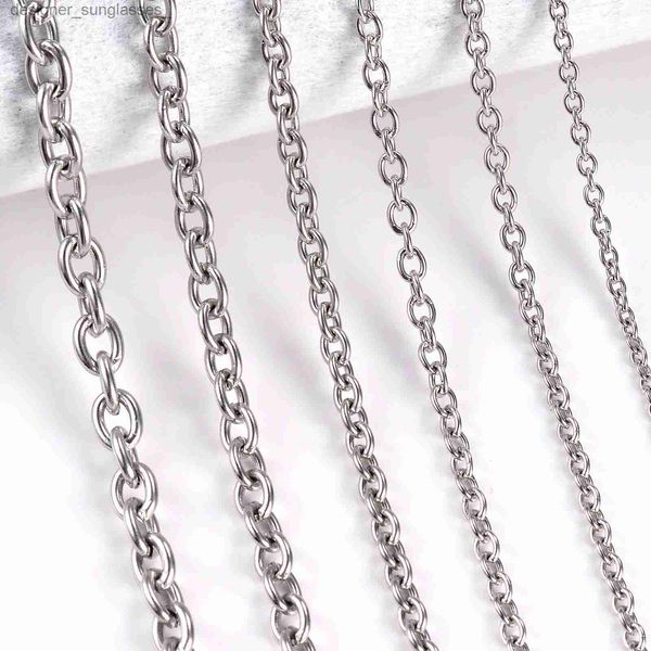 Colliers pendants 1pc largeur 1,5 mm-6 mm en acier inoxydable Collier de chaîne pour les femmes Bijoux de bricolage