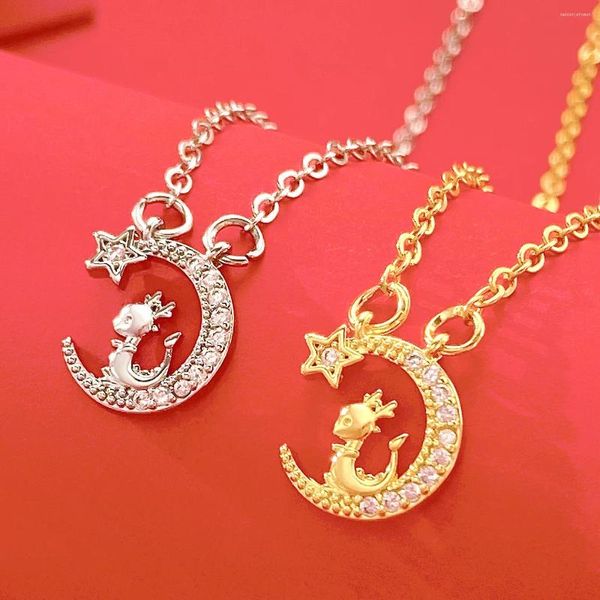 Collares colgantes 1pc año del dragón chino zodiaco loong collar linda cadena de clavícula para mujeres accesorios de joyería de joyas regalo de cumpleaños