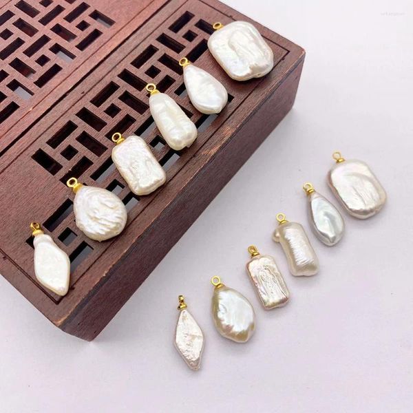 Pendentif Colliers 1pcNatural Perle d'eau douce Blanc Perles multi-formes pour la fabrication de bijoux DIY Collier Boucle d'oreille Accessoires Designer Charms