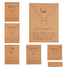 Hangende kettingen 1 stks 12 sterren Zodiac teken ketting voor vrouw