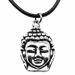 Colliers pendants 1pcs Bouddha Head Statue Bouddhisme Femme Choker Femmes Accessoires Bijoux Making Supplies Cute Chain Longueur 45 4CM
