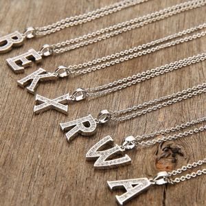 Hanger Kettingen 1pcs Koper Ingelegd Zirkoon Echt Verguld Engelse Letter Ketting Met Staartketting Kreeft Sluitingen Voor Feest Sieraden Geschenk