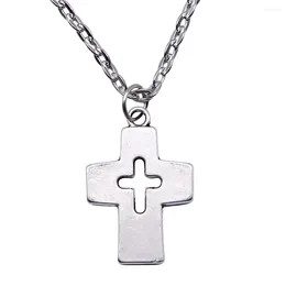 Colliers de pendentif 1pcs Collier croix pour les filles Renseignements Bijoux Femme You Chain Longueur 43 5cm