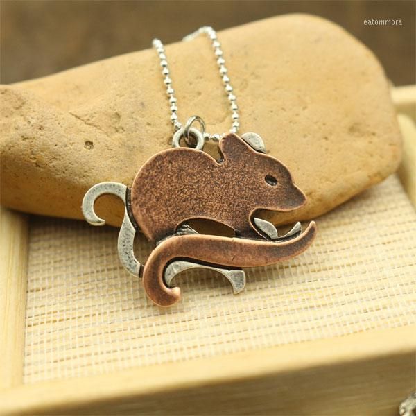 Pendentif Colliers 1pcs Mignon Souris Lovey Animaux Stéréoscopique Collier Fille Bijoux