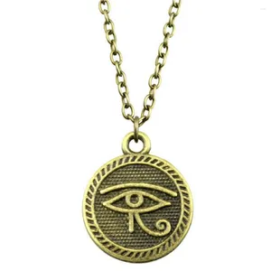 Colliers de pendentif 1pcs Eye à double face de Horus Choker Neck Men Accessoires pour bijoux You Chain Longueur 43 5cm