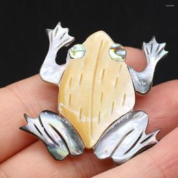 Pendentif colliers 1 pièces mode naturel grenouille forme coquille broches broches bricolage accessoires femmes filles fête cadeaux taille 40x40mm