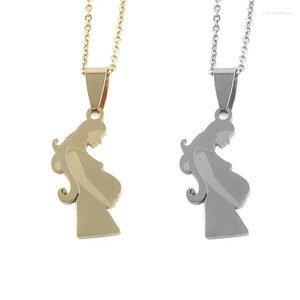 Collares colgantes 1 unids oro plata color familia bebé embarazada madre amor maternal acero inoxidable mujer niña collar personalizado joyería regalo