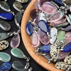 Hangende kettingen 1 stks hoogwaardige natuurlijke kristallen sieraden druppel gevormde obsidiaan maken doe -het -zelf oorbellen accessoires cadeau