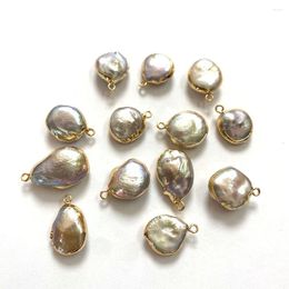 Pendentif Colliers 1pcs forme de goutte irrégulière délicate perle d'eau douce plaqué or mode baroque bijoux accessoires 10-25mm