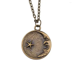 Colliers pendants 1pcs Moon Stars Collier pour femmes Matériaux Bijoux d'artisanat Longueur 43 5cm