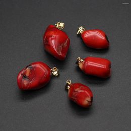 Collares colgantes 1pcs bambú natural coral rojo con dos extremos afilados collar de arete de bricolaje joyas que hacen accesorios