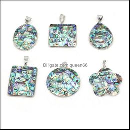 Hangende kettingen 1 stks natuurlijke schaalmoeder Parel Charms Abalone voor sieraden maken doe -het -zelf accessoires ketting cadeaupendant drop del dhkdp