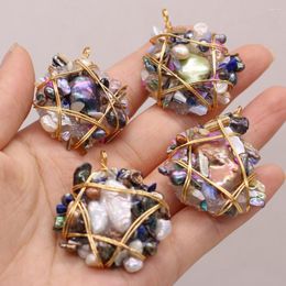 Hangende kettingen 1 stks natuursteen parelmix kleuren witte paarse kristal hangers charmes voor ketting sieraden maken doe -het -zelf grootte