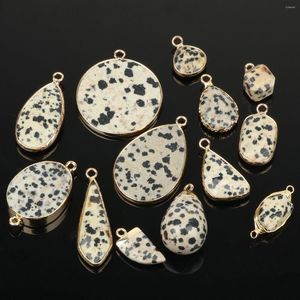 Pendentif Colliers 1 pcs Naturel Jaune Tache Jaspers Charmes Multi Formes Pendentifs Fit Pour Les Femmes DIY Collier Faire En Gros