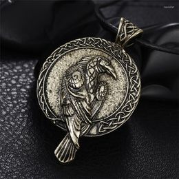 Collares pendientes 1 Uds talismán nórdico vikingo cuervo pájaro negro Celt Crow collar hombres Collier joyería Vintage para mujeres