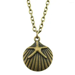 Colliers de pendentif 1pcs Starfish et Shell Pendants Résultats des bijoux outils de chaîne artisanale Longueur 43 5cm
