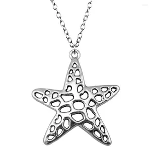 Colliers pendants 1pcs Collier étoile de mer les résultats des femmes Matériaux de bijoux pour votre chaîne longueur 70 cm ou 45 4cm