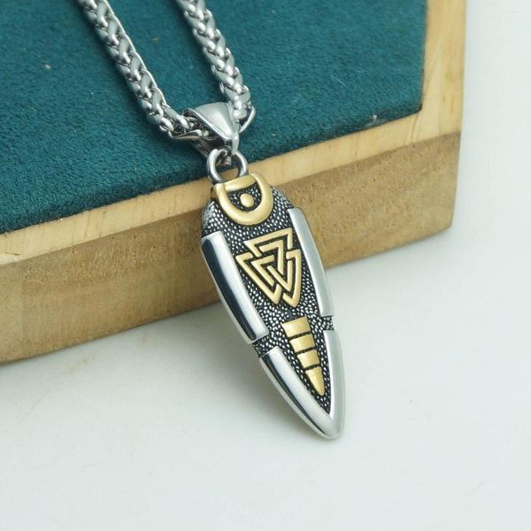 Pendentif Colliers 1 pcs Viking Bijoux Cadeau Personnalisé Rune Triangulaire Flèche Collier Pour Hommes Et Femmes