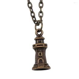 Colliers de pendentif 1pcs Chaîne de phare de Watchtower pour hommes fournitures de téléphonie Longueur 43 5cm