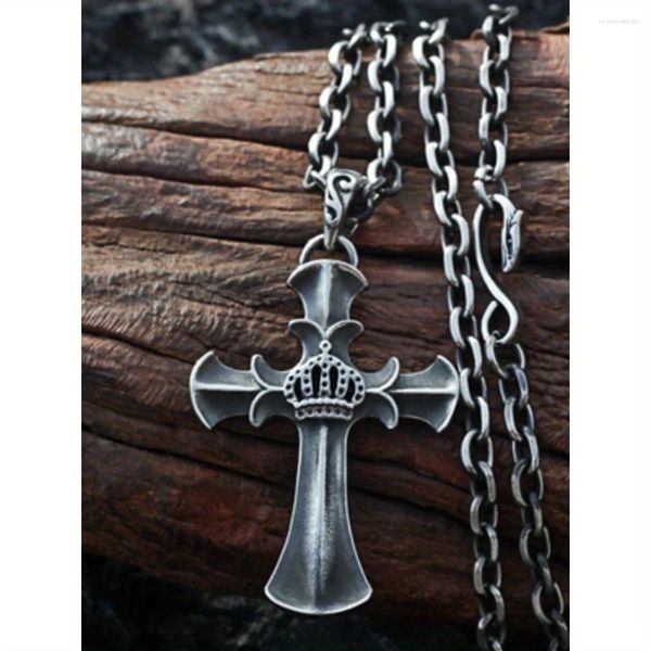 Colliers de pendentif 1 actif Avant-Garde personnalisée couronne croix croix de chaîne pour hommes rétro Hip-hop Collier en gros