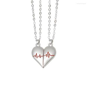 Collares pendientes 2 piezas Dos almas Un corazón Deseando Electrograma de piedra
