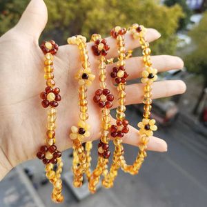 Colliers à pendentif 2 styles collier/bracelet de dentition en ambre pour bébé véritable bijoux en ambre de la Baltique avec tournesols pour filles femmes cadeau de noël