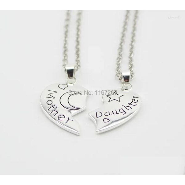 Colliers pendentifs 20145 Broken Heart 2 Parts Collier Mère fille Je t'aime sur la lune et le dos PCS 1 Set Drop Livrot Bijoux OT6NR