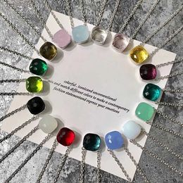 Hanger kettingen 2019 ontwerper meest populaire merk snoep kleur pedant ketting dames luxe roségoud 585 zilveren kleur sieraden mix je eigen stijl g230206