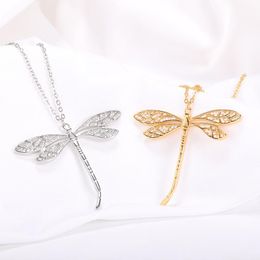 Hanger Kettingen 2021 Mode Dames Lange Crystal Dragonfly Romantische Verjaardagsfeestje Ketting Sieraden Valentijnsdag Gift