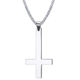 Collares colgantes 2021 Lucifer Satan satanismo joyería gótica al revés cruz invertida de San Pedro Necklace244Z