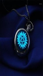 Pendentif Colliers 2021 Maxi Collares Collier Supernatural Sam Dean Winchester Montre de poche Collier Bijoux Verre Cabochon Pendan9989987