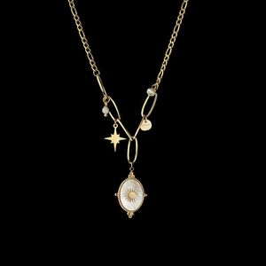 Pendentif colliers 2021 populaire nouveau 14k incrusté coquille collier de perles soleil étoile décoration collier combinaison pendentif femmes plage Style bijoux G230206