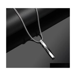 Hangende kettingen 2022 Fashion mannen rec ketting trendy eenvoudige roestvrijstalen stalen ketting spiraalvormige hiphop sieraden cadeau voor liefhebbers drop deli dh9bx