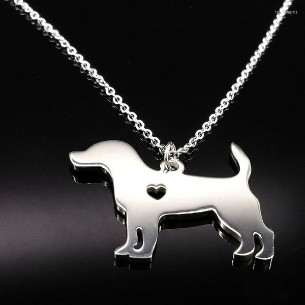 Pendentif Colliers 2022 Guardian Angel Dog Argent Couleur Chaîne Collier Hommes Bijoux Animal En Acier Inoxydable Collier Ras De Cou