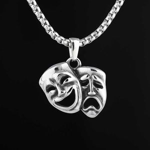 Hanger kettingen 2022 Nieuwe Moive Chain Chicano Clowns Hang ketting Roestvrij staal Evil Hip Hop Rock Party Sieraden Paar feest Gift P230327