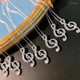 Pendentif colliers 2022 Original tibétain argent clé de sol G Note déclaration collier pour femmes longue chaîne bijoux de mode