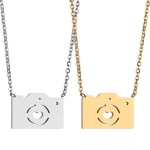 Pendentif colliers 2022 collier en acier inoxydable pour femmes homme caméra amant or argent couleur bijoux de fiançailles